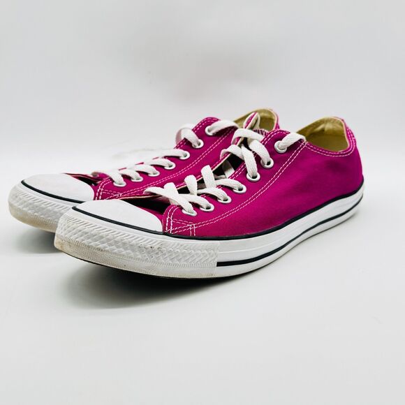 Converse All Star Mens 10 Pink Low Chuck Taylor Canvas Shoes Sneakers Trainers - Picture 4 of 11
